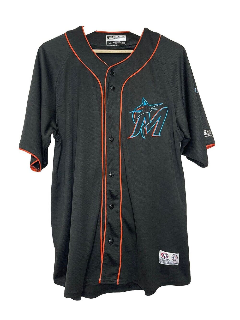 Genuine Merchandise Large Miami Marlins Black Orange Baseball Jersey True Fan